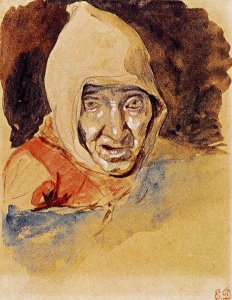 Head of an elderly woman