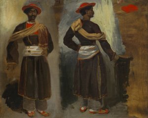 Two Views of a Standing Indian from Calcutta