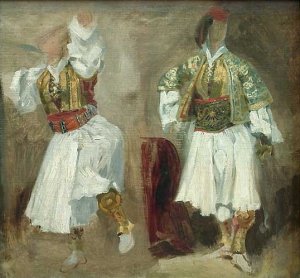 Two Views of costumes Souliotes